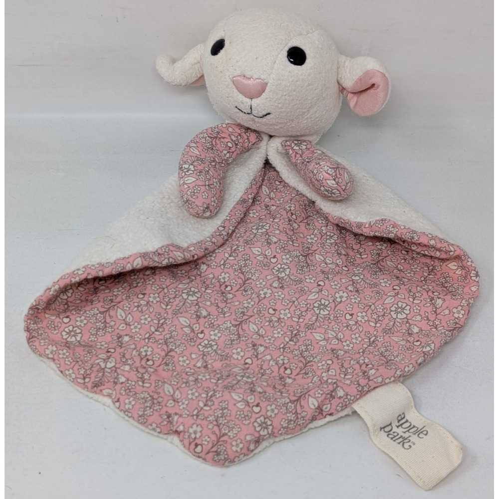 Apple‎ Park Plush Lamb Sheep Lovey Security Blanket Organic 2014 Pink Floral
